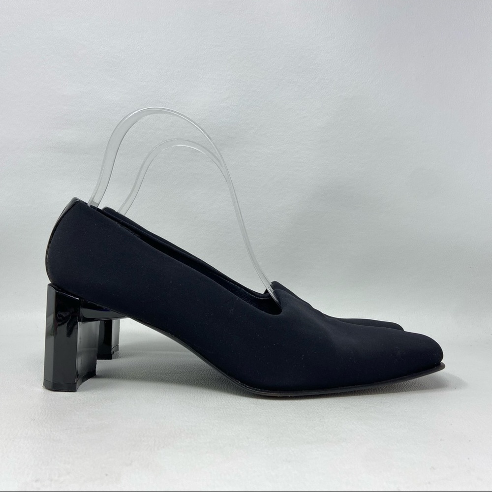 Stuart Weitzman Pumps Black Fabric, Block Heel, W… - image 3
